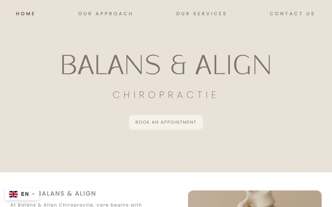 Balans & Align Chiropractie website